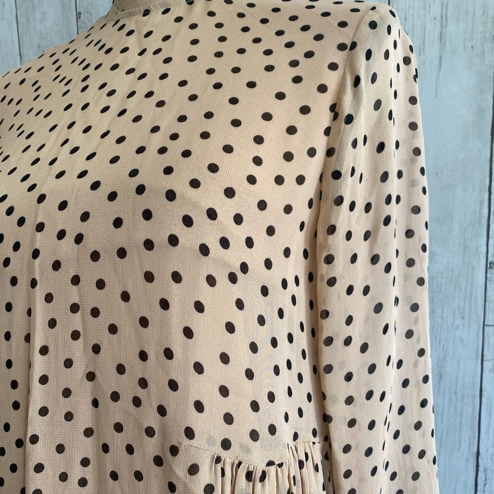 New GANNI Georgette Crepe Polka Dot Dress - Picture 12 of 16